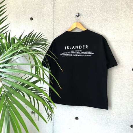 ISLANDER/アイランダー FLAG LOGO ビッグシルエット胸ポケットTシャツ（ブラック）