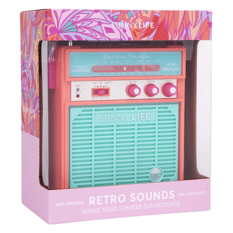 SUNNYLIFE（サニーライフ）BEACH SOUNDS/ビーチステレオスピーカー/RETRO SOUNDS/HOT CORAL