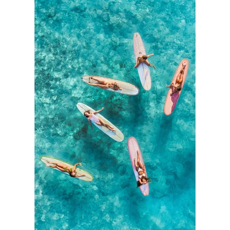 Jess Loiterton × ISLANDER Hawaiian Metal Print Art『Board Girls Surf Club #1』