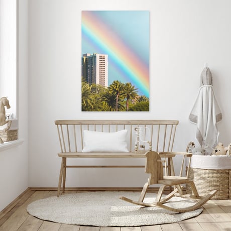Jess Loiterton × ISLANDER Hawaiian Metal Print Art『Rainbow State』