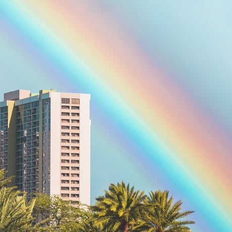 Jess Loiterton × ISLANDER Hawaiian Metal Print Art『Rainbow State』