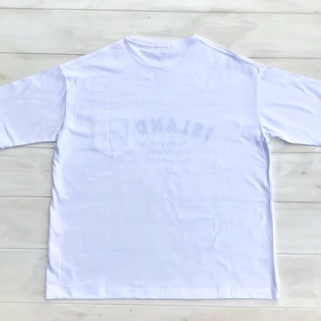 ISLANDER/アイランダー アーチロゴ ビッグシルエット胸ポケットTシャツ（ホワイト）