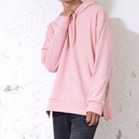 ISLANDER/アイランダー ビッグシルエットサイドジッププルオーバーパーカー（ピンク）