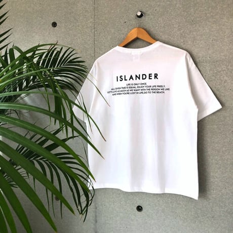 ISLANDER/アイランダー FLAG LOGO ビッグシルエット胸ポケットTシャツ（ホワイト）