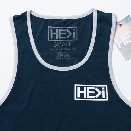 HE＞i（ヒー）タンクトップ　BADGE TANK（ネイビー）S