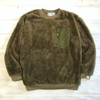 ISLANDER シャギーフリースクルーネックプルオーバー/カーキ
