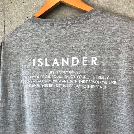 ISLANDER/アイランダー FLAG LOGO ビッグシルエット胸ポケットTシャツ（グレー）