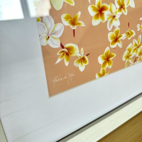 ALOHA DE MELE by JT OJERIO 『MELIA FALLS 1』《Matted Prints》額付き：Lサイズ