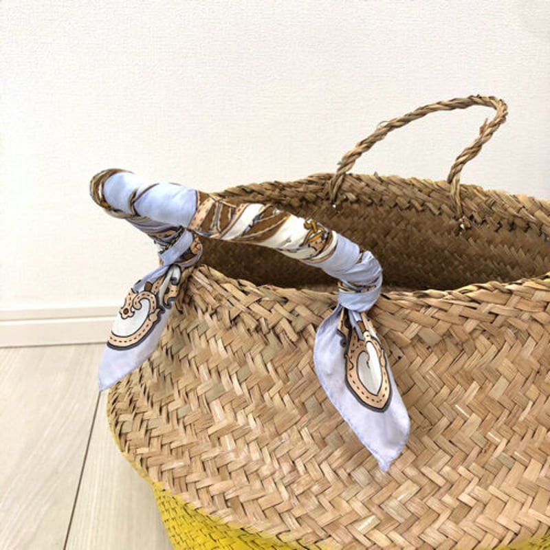 美品 SEA rie かごバッグ レザーコンビ 美品 SEA rie かごバッグ