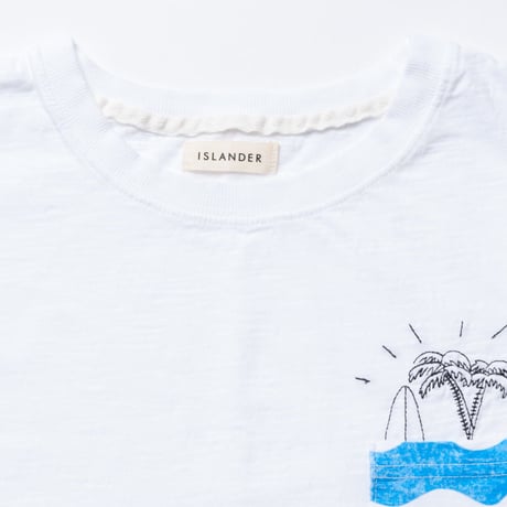 ISLANDER/アイランダー 刺繍ポケット ビッグシルエット Tシャツ/ホワイト
