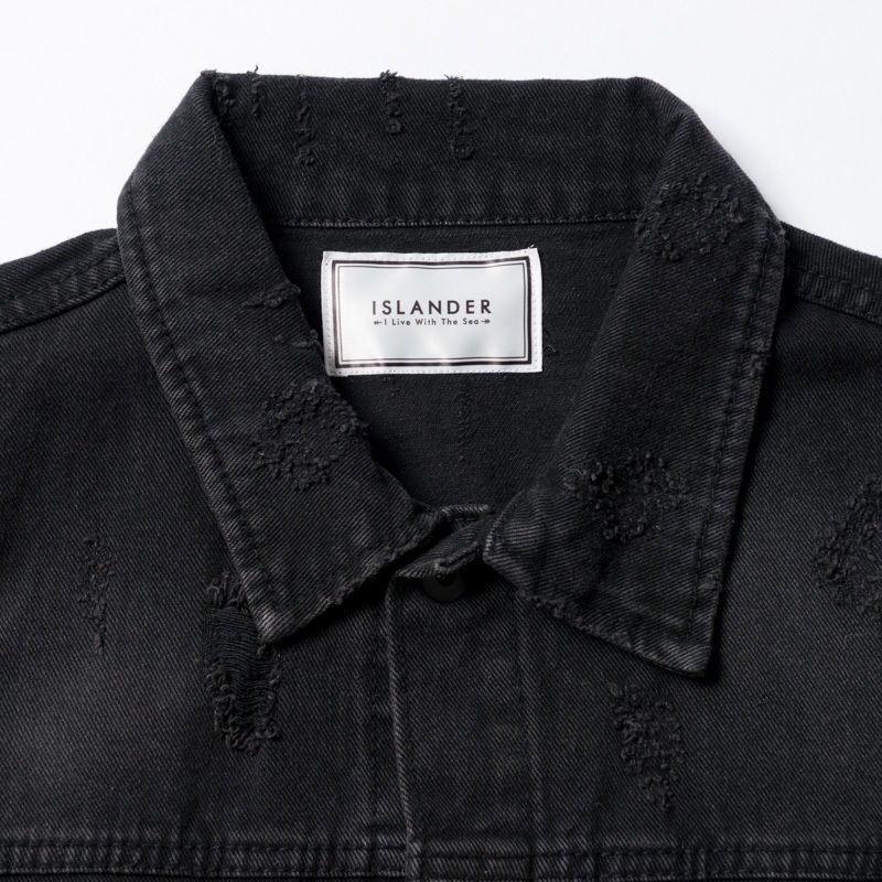 ISLANDER/アイランダー ダメージデニムジャケット/ブラック | ISLANDER