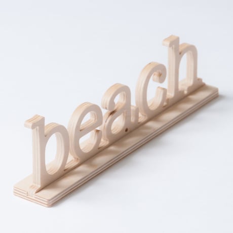 SoHa LIVING/Beach Natural Birch Plaque  メッセージロゴウッドスタンド/M