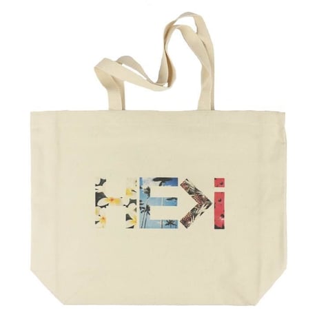 HE＞i（ヒー）キャンパストートバッ ISLAND LOGO TOTE / L