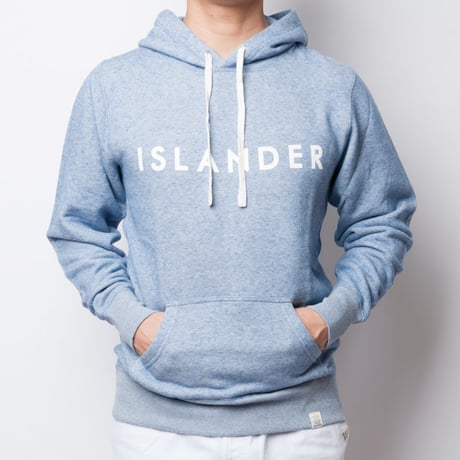 ISLANDER/アイランダー ロゴスウェットプルオーバーパーカー/ヴィンテージヘザーブルー