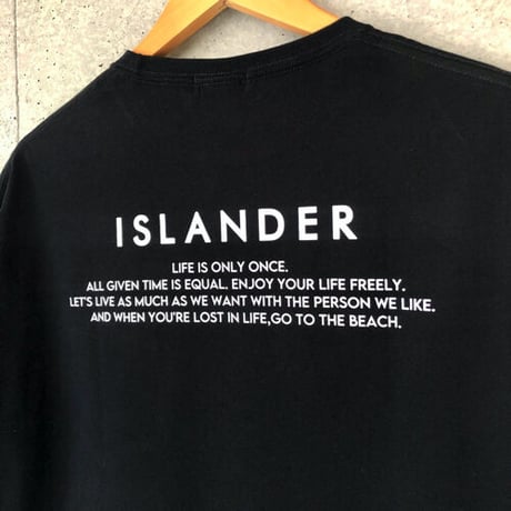 ISLANDER/アイランダー FLAG LOGO ビッグシルエット胸ポケットTシャツ（ブラック）