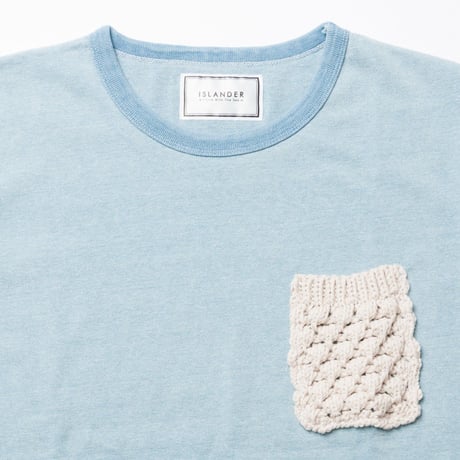 ISLANDER/アイランダー インディゴ染めポケットTシャツ（インディゴライトブルー）