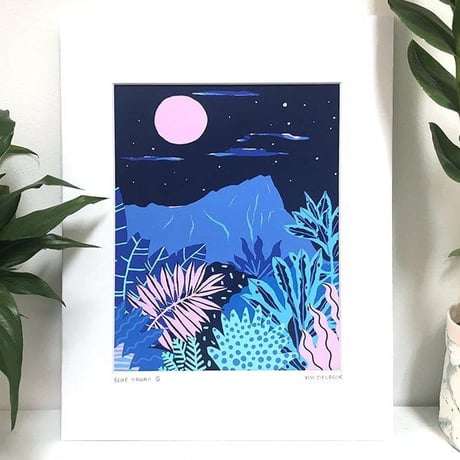 【Kim Sielbeck キム・シルベック】デジタルプリントアート Blue Hawaii V 11×14
