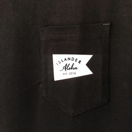 ISLANDER/アイランダー FLAG LOGO ビッグシルエット胸ポケットTシャツ（ブラック）
