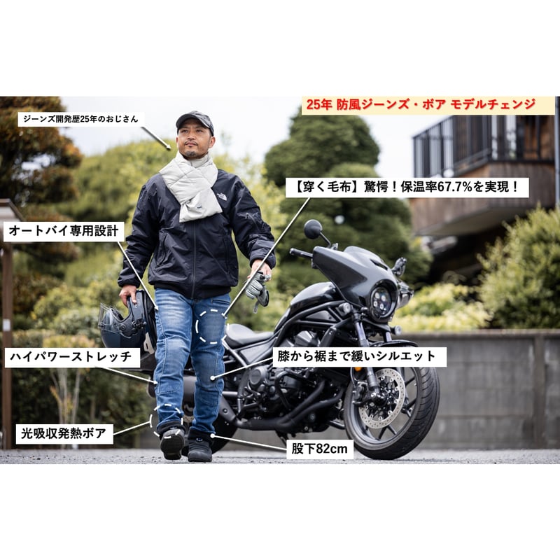 驚愕！保温率67.7%【穿く毛布】に進化！走行風を遮断する【防風
