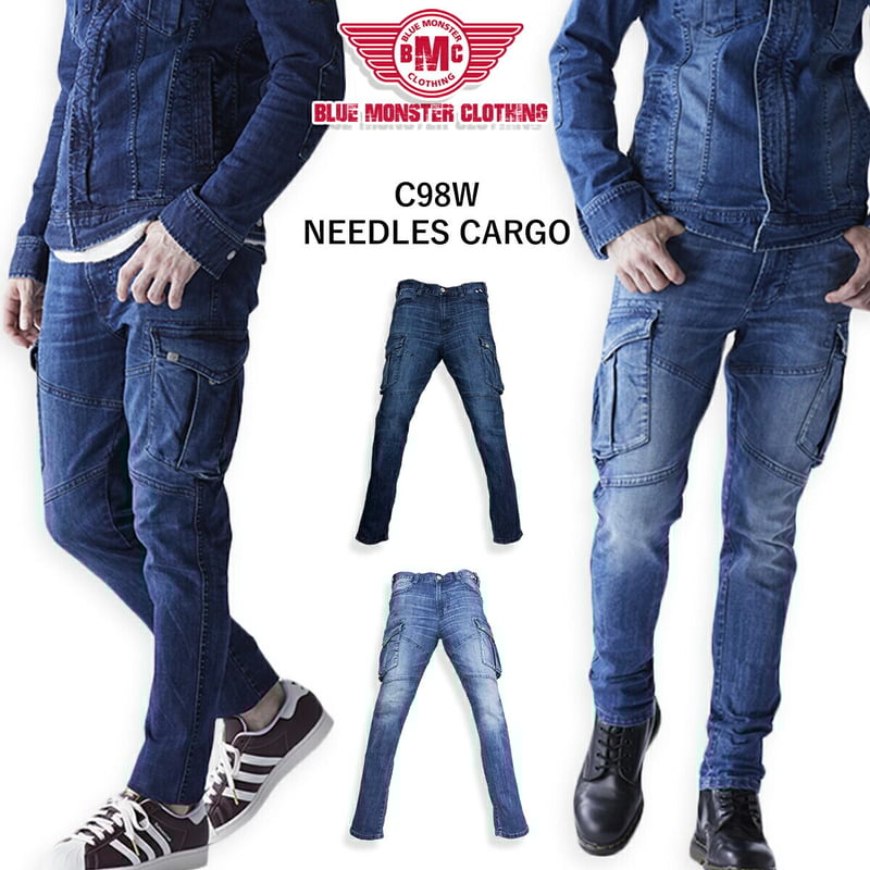 作業服 ストレッチデニム カーゴパンツ ナローフィット/ BMC 作業服 ストレッチデニム カーゴパンツ ナローフィット/ BMC