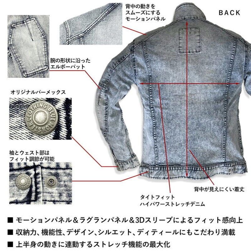 作業服 ストレッチデニム ジャケット レギュラーフィット/ BMC URBAN