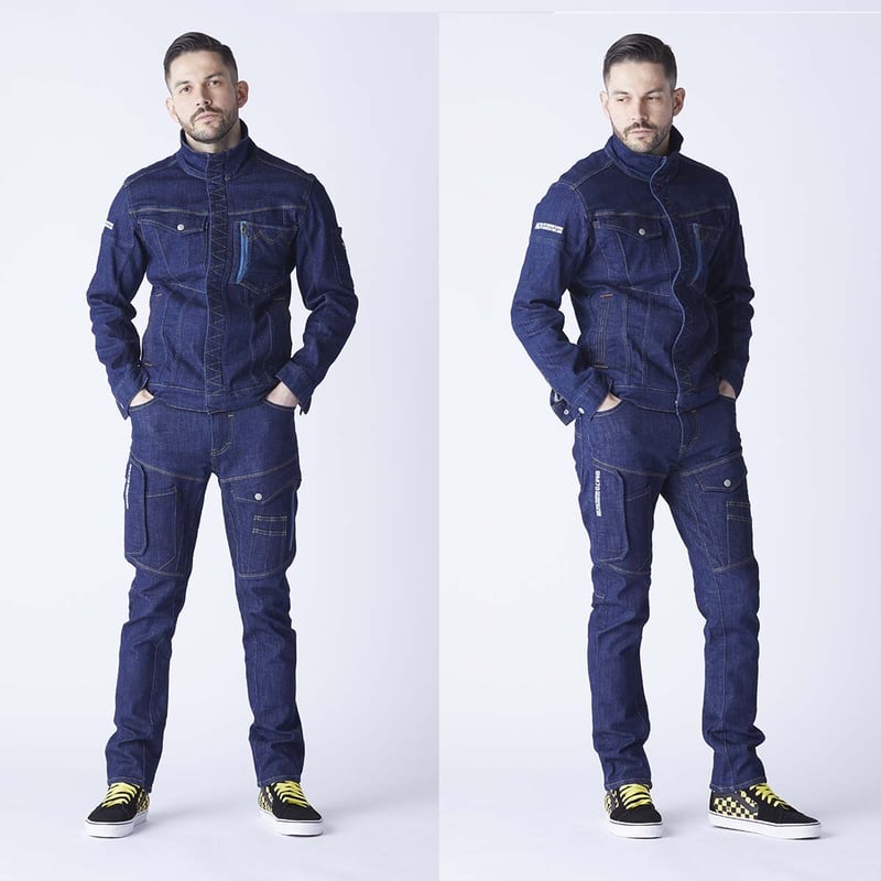 最新作業服 ストレッチデニム カーゴパンツ タイトフィット/ BMC 最新作業服 ストレッチデニム カーゴパンツ タイトフィット/ BMC