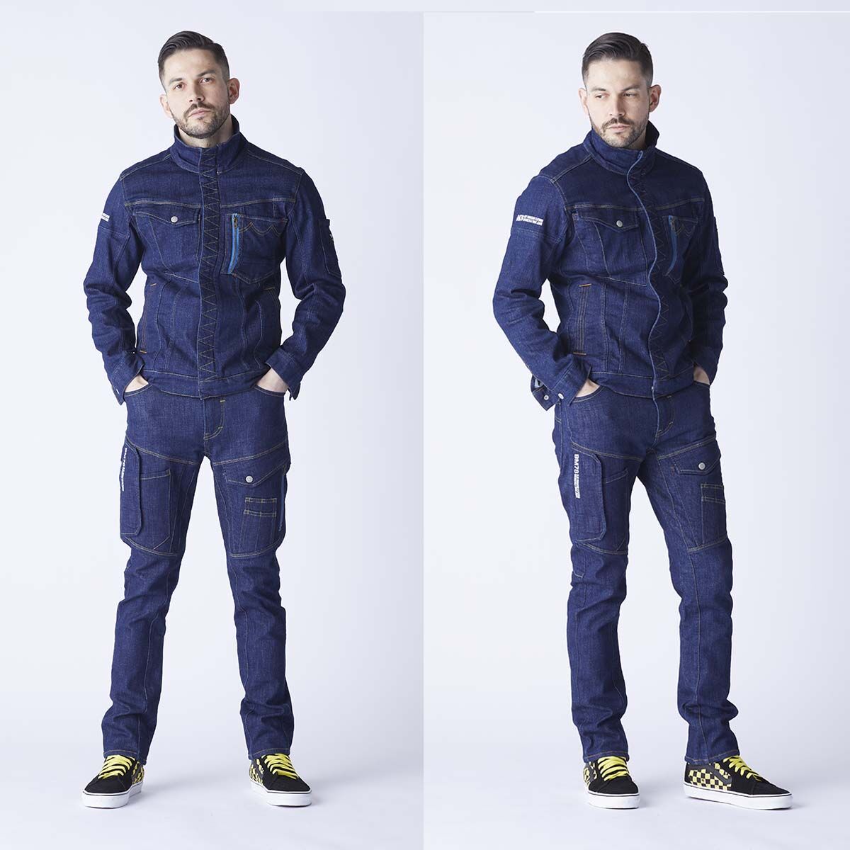 最新作業服 ストレッチデニム カーゴパンツ タイトフィット/ BMC 最新作業服 ストレッチデニム カーゴパンツ タイトフィット/ BMC