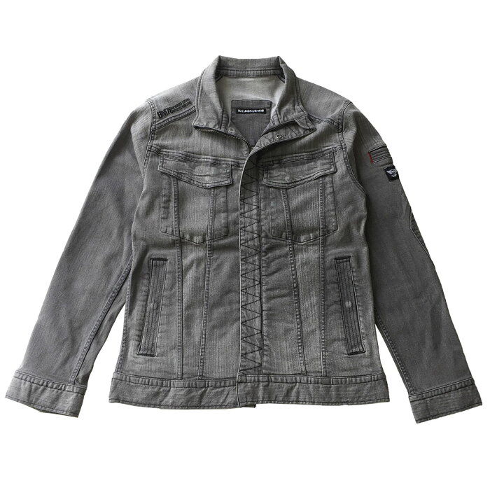 URBAN REVIVO ツィード& デニムジャケット 最新作業服 ストレッチデニム ジャケット レギュラーフィット