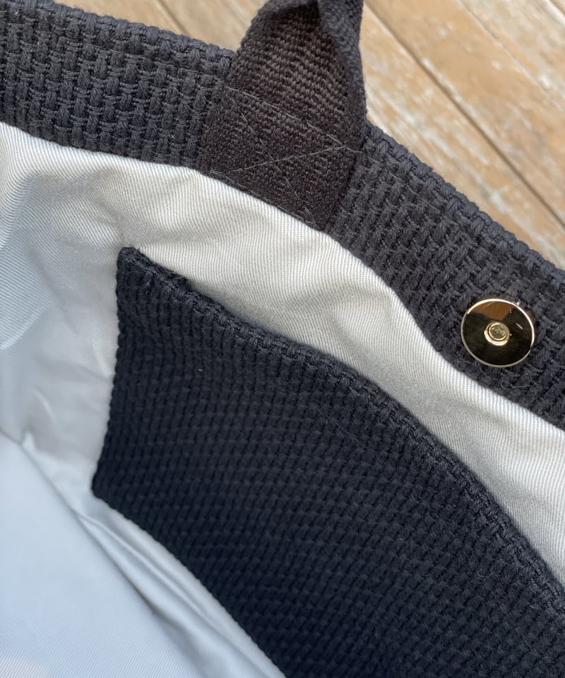 TASSELトートバッグ両面Sサイズ BLACK×GREIGE ※ショルダー