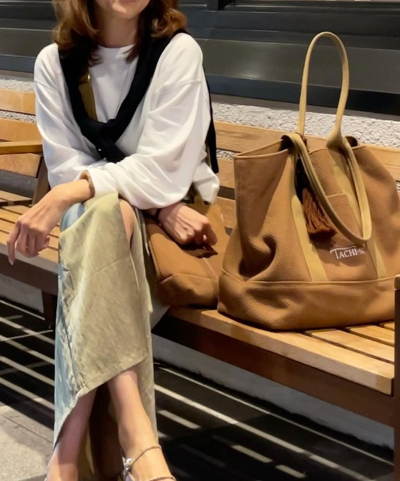 BASICトートバッグ(L)キャメル | TACHI-NU