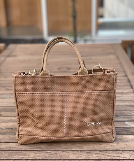 再販！TASSELトートバッグ両面Sサイズ CAMEL ※ストラップ&タッセルチャーム付き
