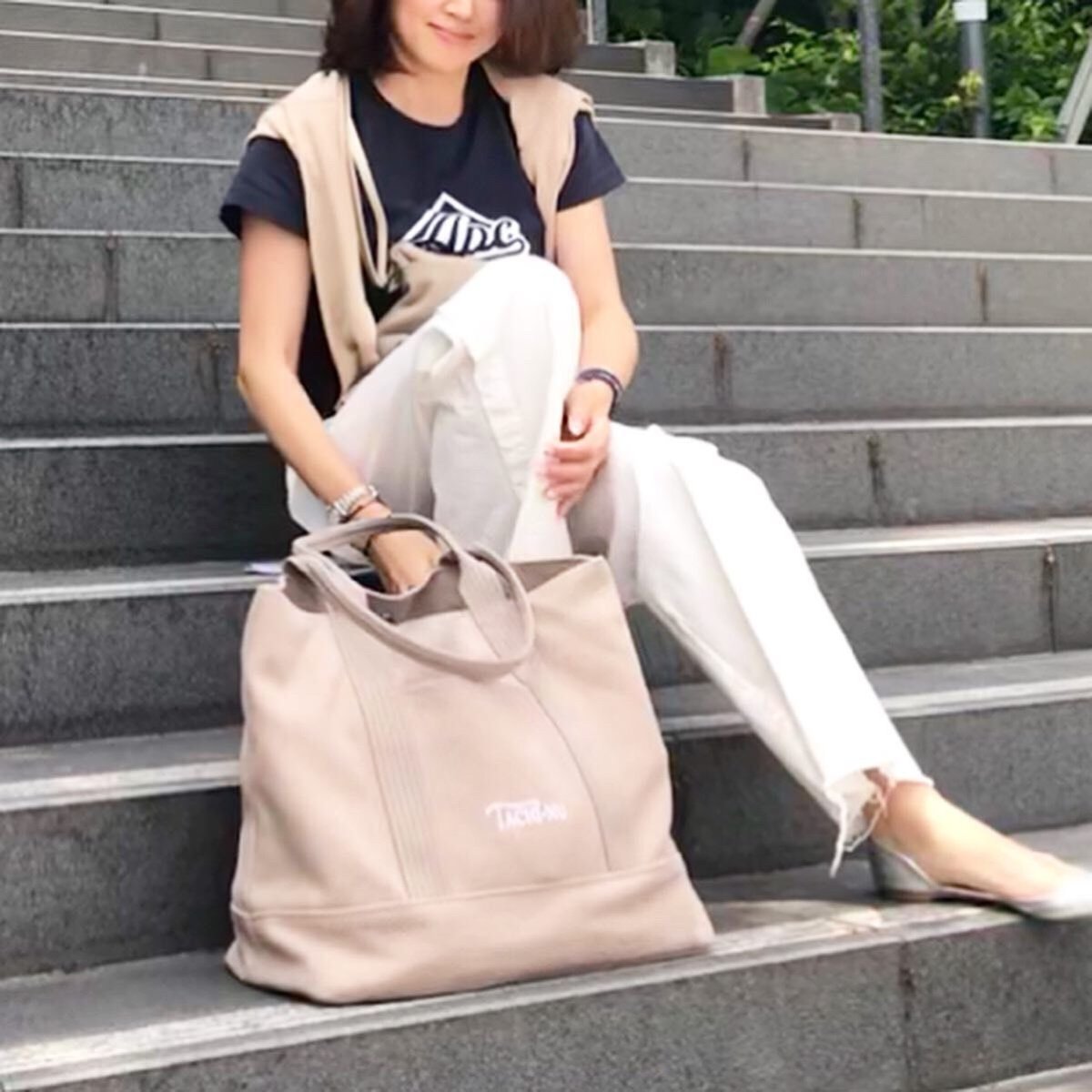 BASICトートバッグ(L) newベージュ | TACHI-NU