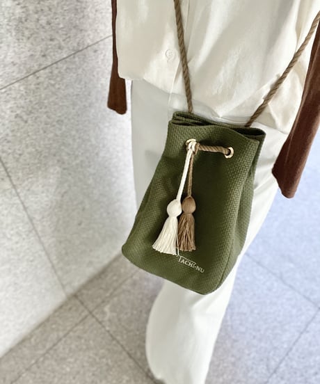 残りわずかSTRING　数量限定KHAKI　※タッセルチャームSサイズ2個付き
