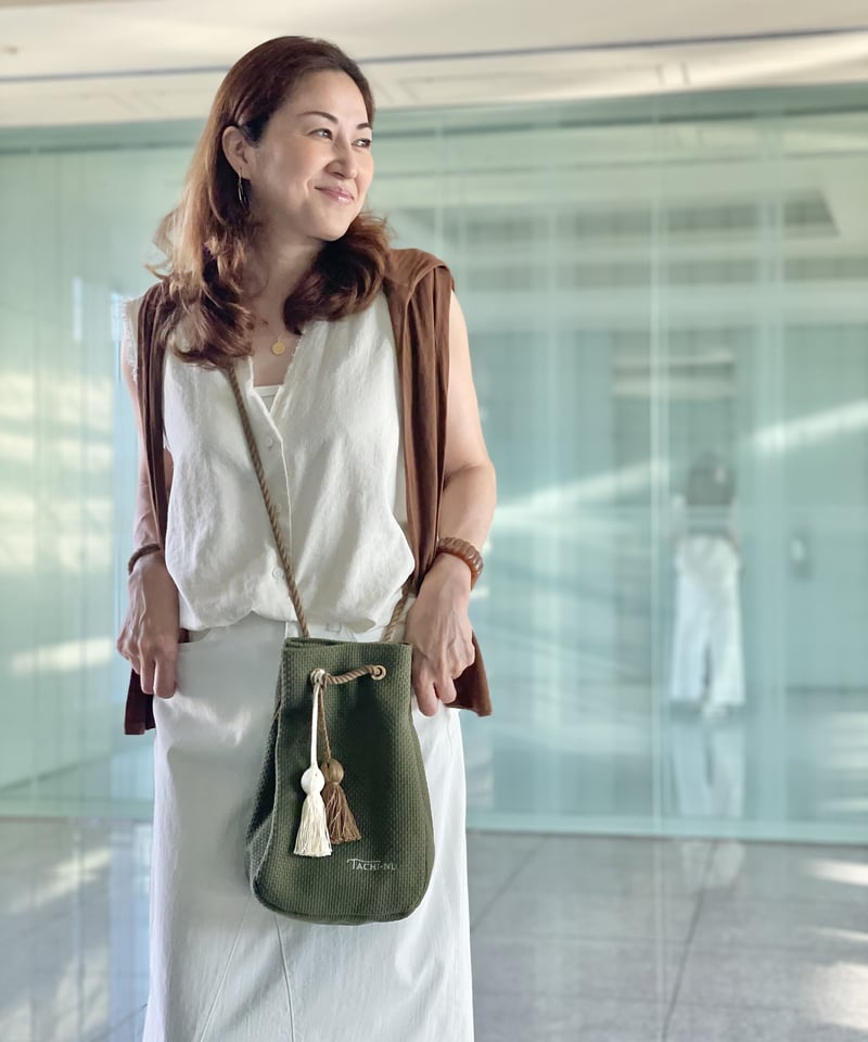 Coccoトラベル特大バッグ カーキ & くみひも チャーム うりずん Cocco