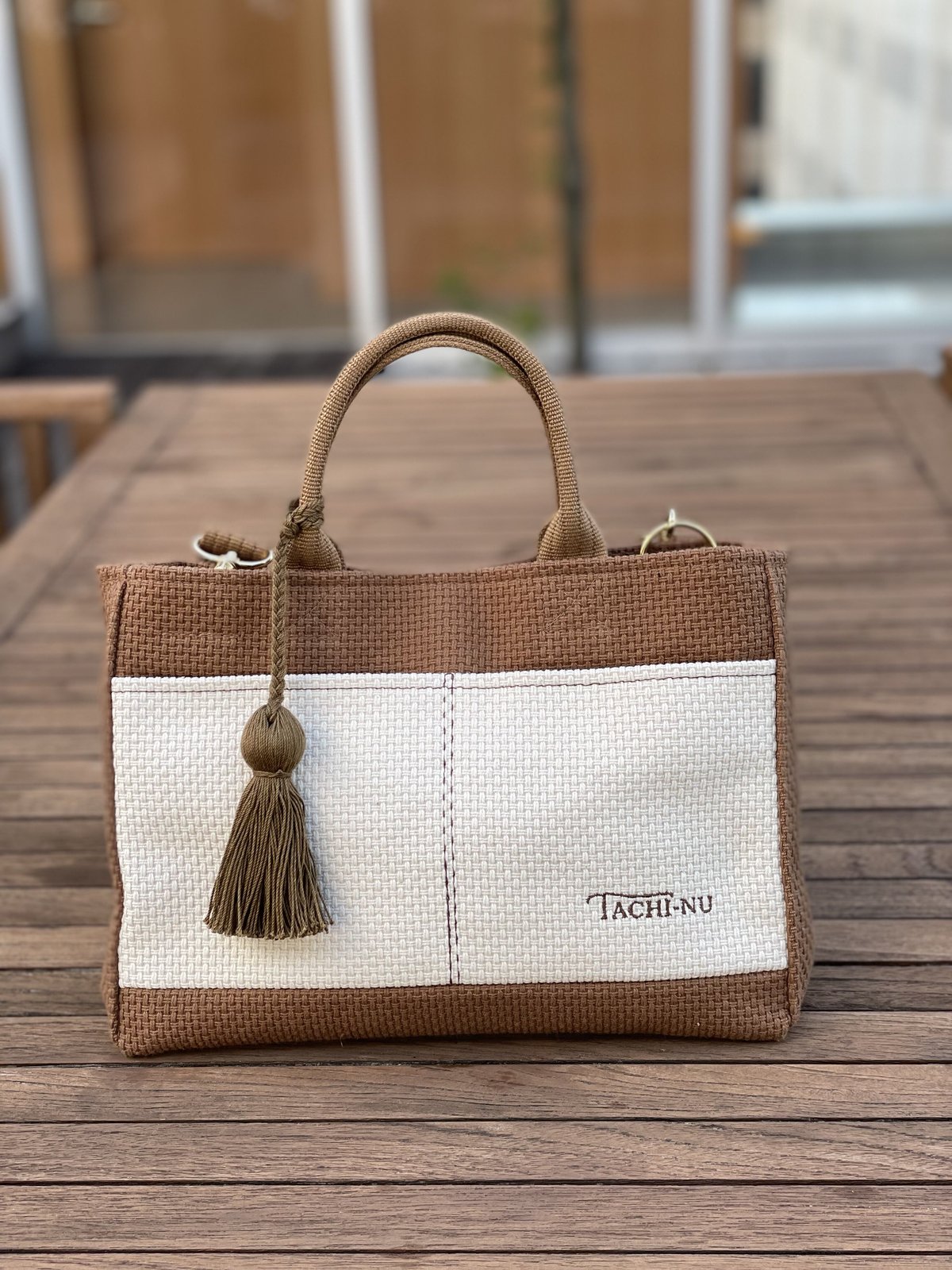 再販！TASSELトートバッグ両面Sサイズ CAMEL ※ストラップ