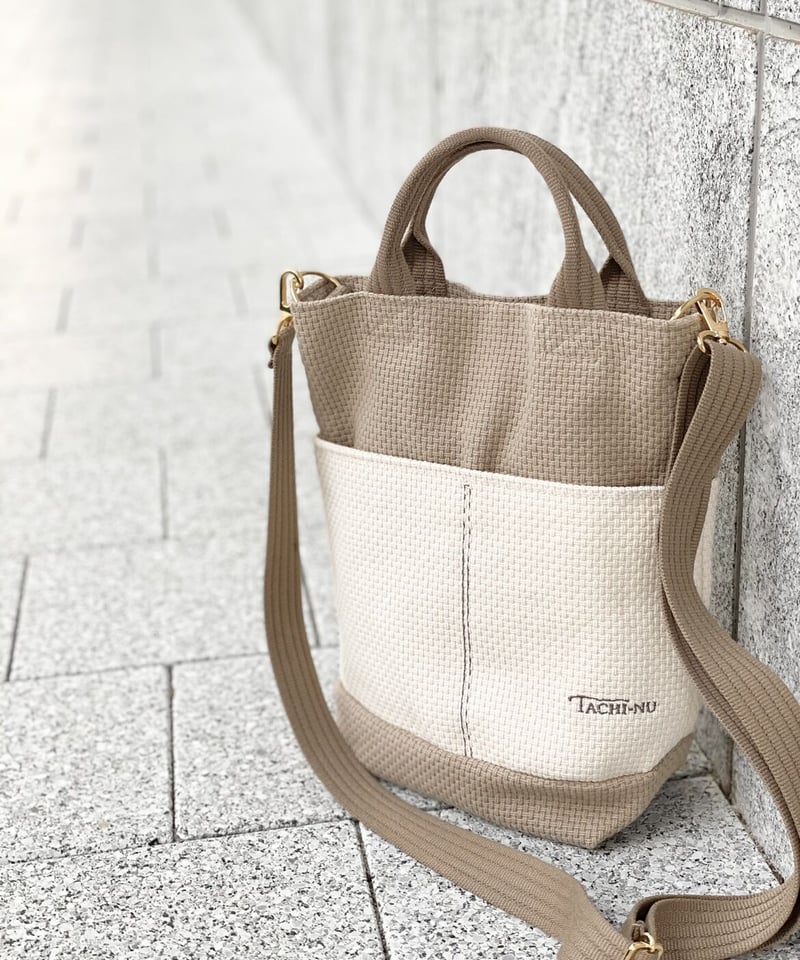 SHOULDER (S)ベージュ×アイボリー | TACHI-NU