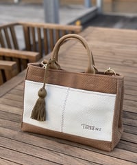 再販！TASSELトートバッグ両面Sサイズ CAMEL ※ストラップ&タッセルチャーム付き