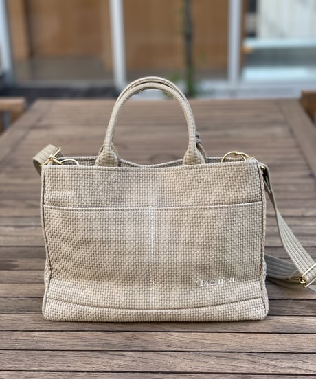 TASSELトートバッグ両面Sサイズ new  BEIGE ※ストラップ&タッセルチャーム付き