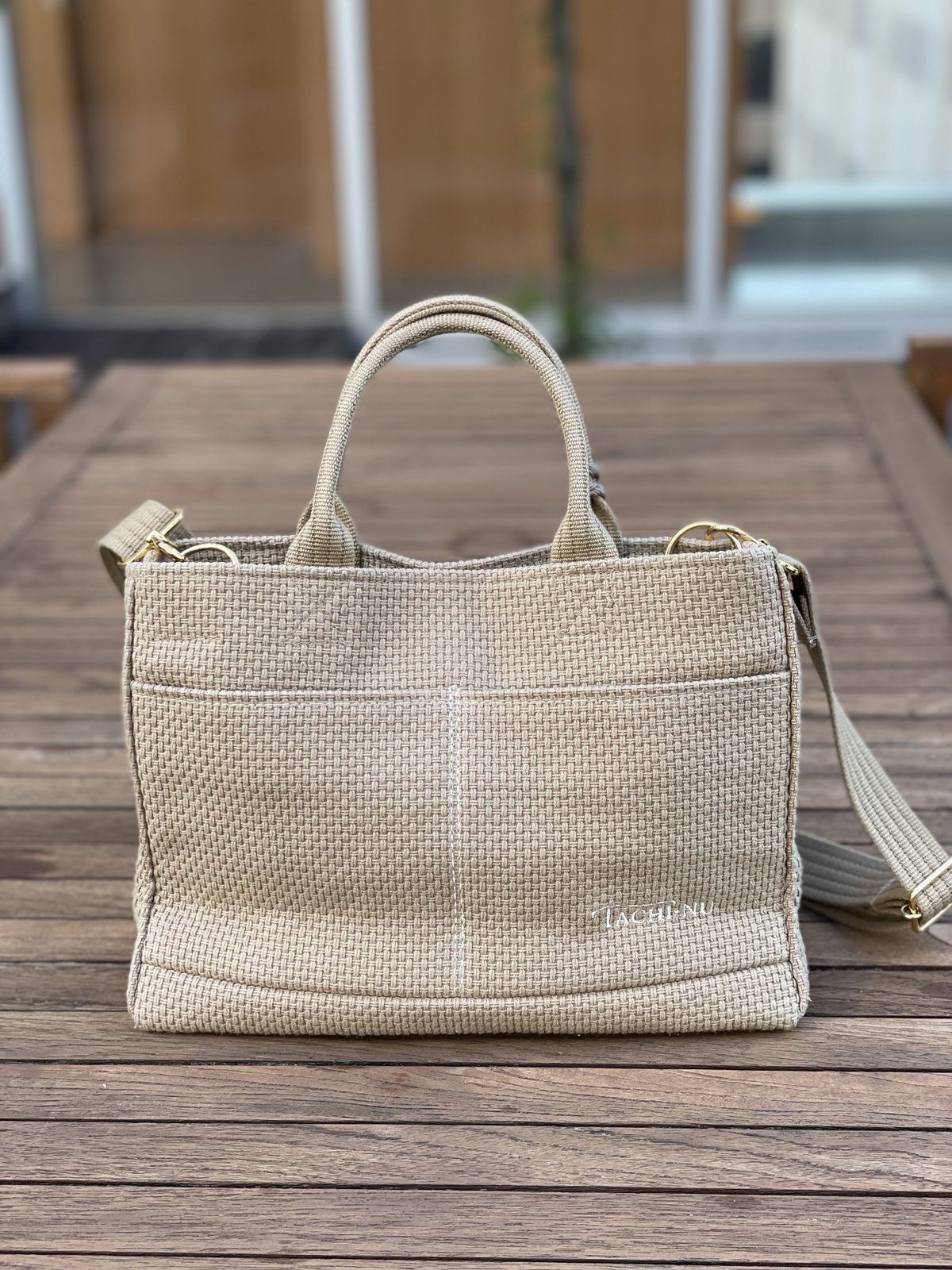 TASSELトートバッグ両面Sサイズ new BEIGE ※ストラップ&タッセル