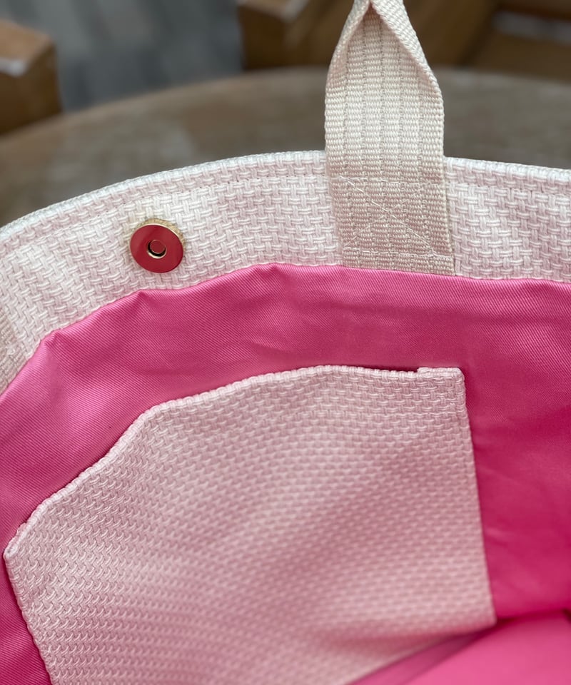 アイボリー ビーズ刺繍 トートバッグ 98d9294550df18222abcc7740eb421