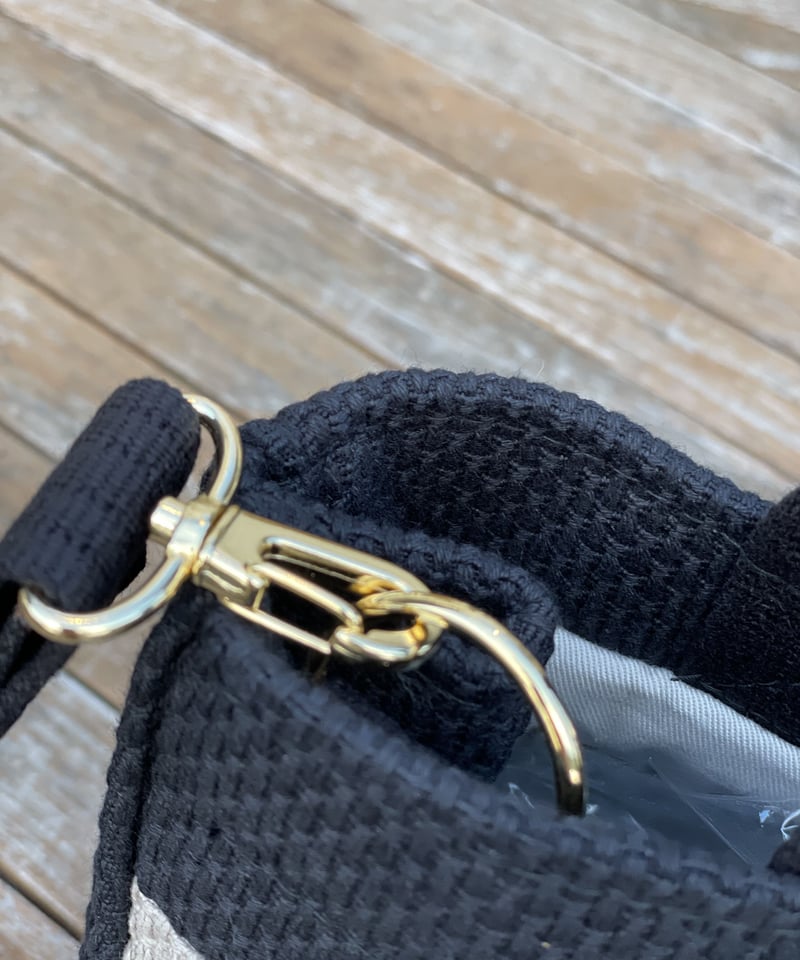 TASSELトートバッグ両面Sサイズ BLACK×GREIGE ※ショルダー