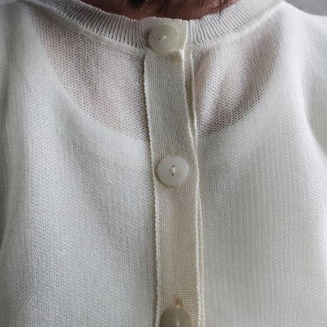 Le pivot ramie short cardigan(ivory)