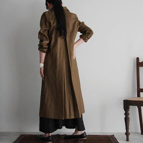 Tabrik coating linen coat khaki