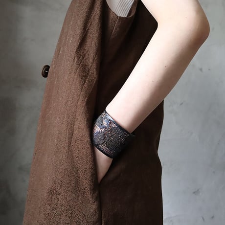 .less jacquard long  gilet (brown)