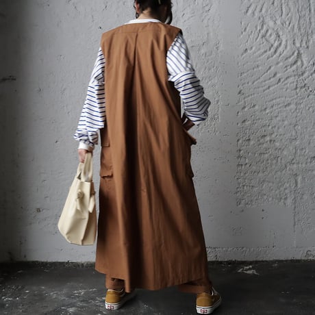 2B long gilet (brown)