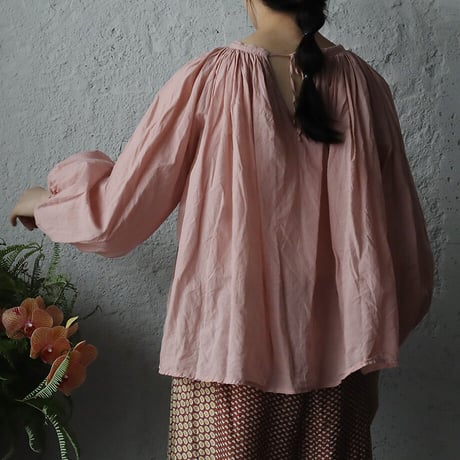R&D.M.Co- khadi cotton  gather smock (pink)