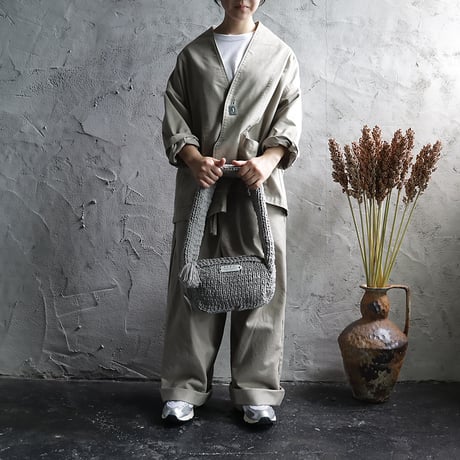 R&D.M.Co- lilian yarn handknit bobybag (black/gray/yellow)