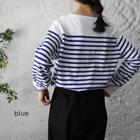 france navy type  border long sleeve shirt (blue or navy)