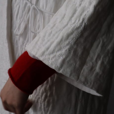 TOWAVASE linen quilt robe  (white)