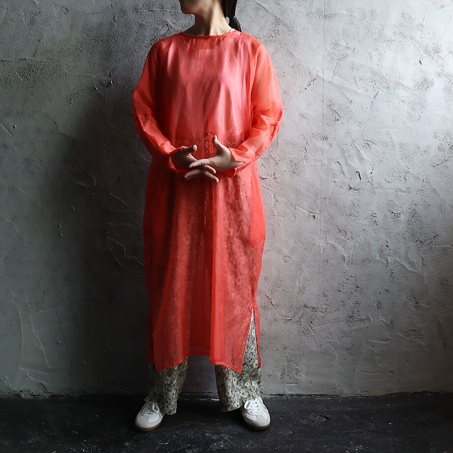 tabrik オーガンジー　タッセルドレス Tabrik organdy dress (coral) | nii-B | WEBSHOP